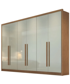 Roupeiro Casal Robust Plus Cumaru/Fendi 6 Portas 8 Gavetas 100% MDF Larg. 2.76m - Novo Horizonte