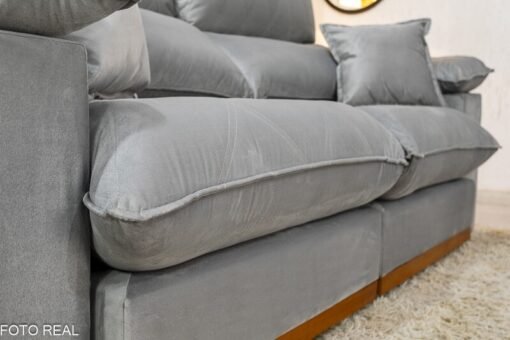 Sofá Retrátil Reclinável Magnum Veludo Prata 823 Larg. 2.10m - Molas Ensacadas - Imagem 7