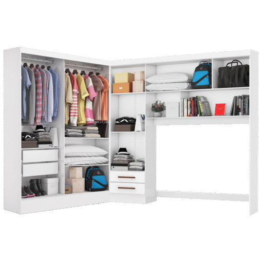 Modulado 4 Portas + Guarda-Roupa 2 Portas Santiago Plus Branco - CARIOCA MÓVEIS - Imagem 3