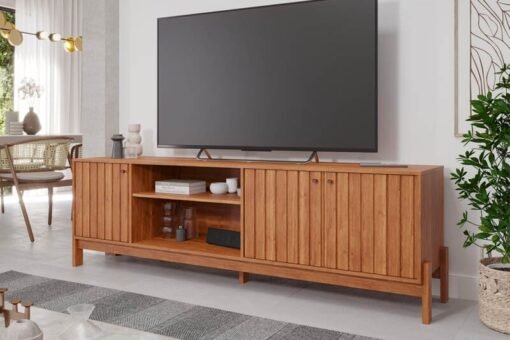Rack Bancada Holanda Ripado 100% MDF larg. 2.05m  Cinamomo Permobile