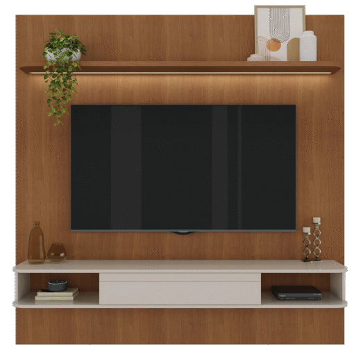Painel até 75" Belluno Cinamono/Off White - ARTELY - Imagem 2