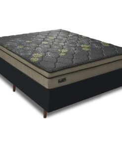 Colchão Casal Vigo D26 + Base Box Simples Corino Preto – UMAFLEX + ALTO NÍVEL CAMAS E COLCHÕES