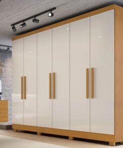 Guarda-Roupa 6 Portas Sergipe 1,80 m Nature/Off White – BIANCHI