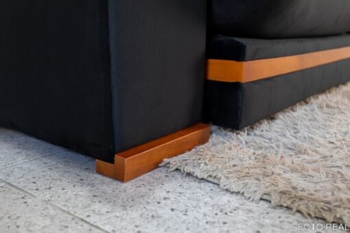 Sofá Retrátil Reclinável Ibis Veludo Preto 820 Larg. 2.30m - D33 e Molas Ensacadas - Imagem 9