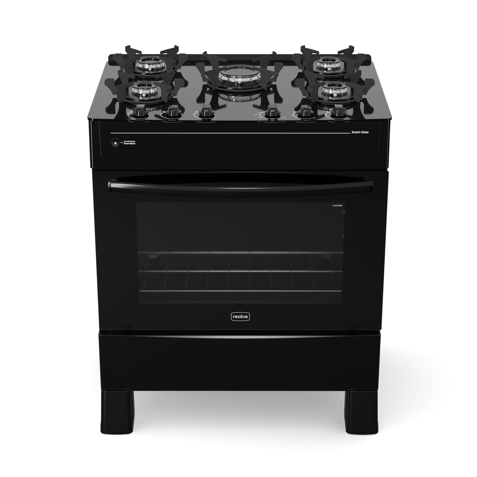 Fogão 5 Queimadores Smart Glass Preto – REALCE ELETRODOMÉSTICOS - Imagem 4