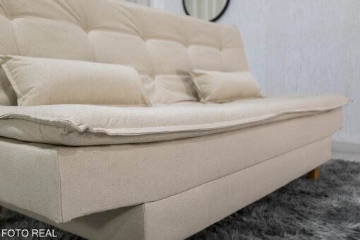 Sofá Cama Premium Larg. 1.80m Linho Bege 2305 - Imagem 6