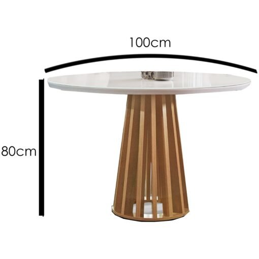 Mesa Redonda Berlim 100 Cinamono/Off White – CEL MÓVEIS - Imagem 4
