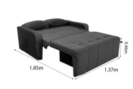 Sofá Cama Amora New Veludinho Cinza 250 Larg. 1.37m - Imagem 7