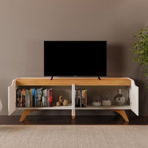 Rack até 75″ Atenas 1.8 Off White/Naturale – MAVAULAR - Imagem 3