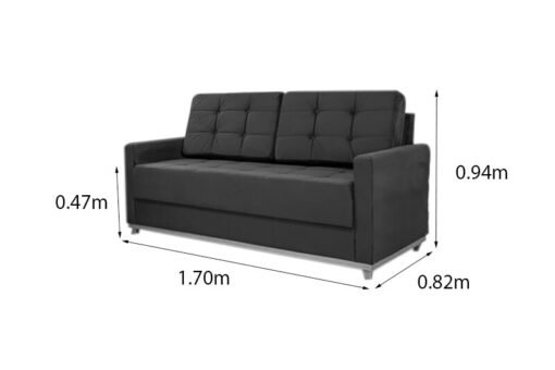 Sofá 3 lugares Living Áustria Veludo Bege A32 Larg. 1.70m - Imagem 7
