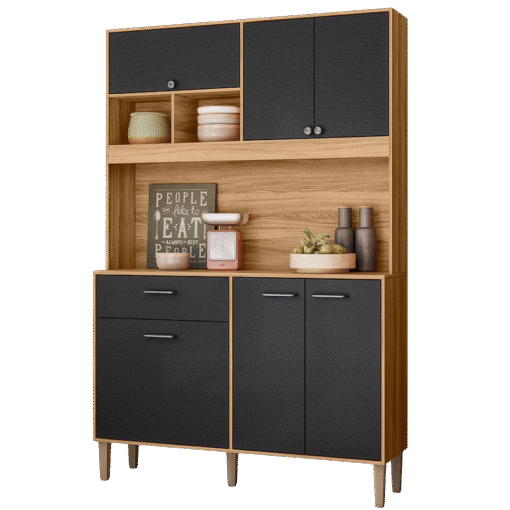 Kit Cozinha Erva Doce 120 Freijó/Preto Esfera – NICIOLI - Imagem 2