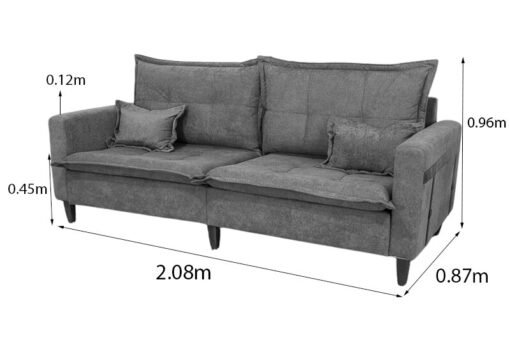 Sofá 3 lugares 2215 Boucle Bege 296 Larg. 2.08m - Imagem 8