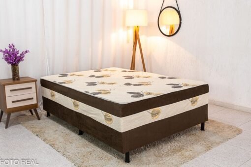 Cama Box Casal Ortopédica Marrom Escuro 138x188x60 Nosso Sonho
