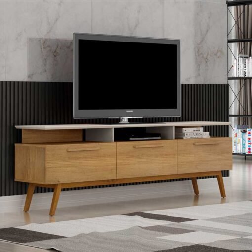 Rack Bancada São Paulo Cinamomo/Off TV até 70 Polegadas Larg.2.00m - Valdemoveis
