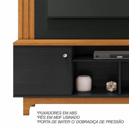 Home Bálsamo Cinamomo/Preto C/ Detalhe Ripado TV até 65 Polegadas Larg. 1.50m - JCM - Imagem 4