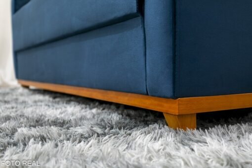 Sofá 3 lugares Living Áustria 1.70m Veludo Azul A16 - Imagem 6