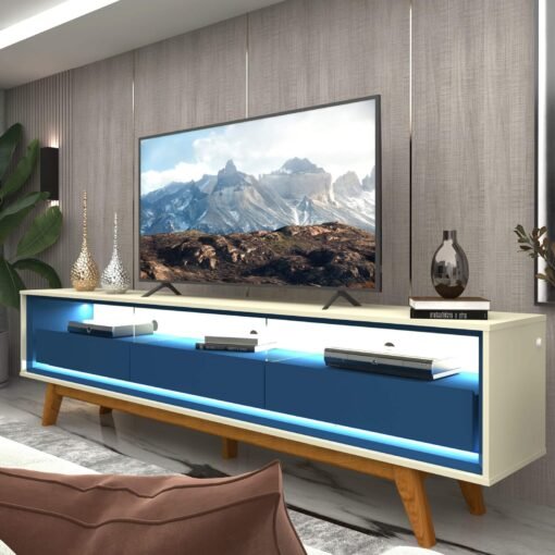 Rack até 75″ Requinte 212 Off White/Azul  – GELIUS