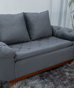 Sofá 2 lugares Bélgica Veludo Cinza Larg. 1.60m Cinza