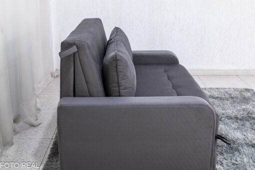Sofá Cama Amora New Veludinho Cinza 250 Larg. 1.37m - Imagem 6