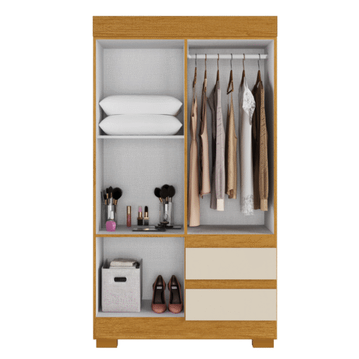 Guarda-Roupa 4 Portas Maya 0,998 m Cinamono/Off White - ACP MÓVEIS - Imagem 2