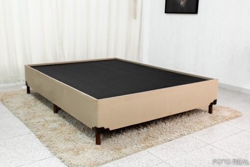 Base Box Casal Zeus 142x190x38 Sued Capuccino SE