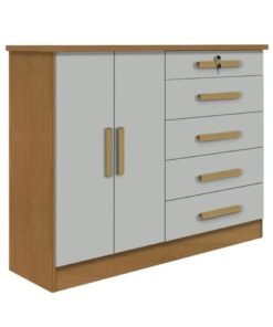 Cômoda New Athos Cinamomo/Off 5 Gavetas e Sapateira Larg. 1.36m - D Doro