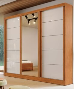 Guarda-Roupa 3 Portas Capri 2,21 m Nature/Off White - BIANCHI