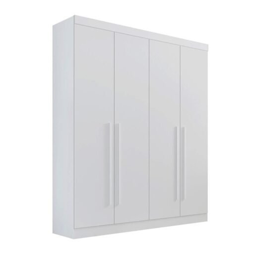 Roupeiro Solteiro Da Vinci Plus Branco 4 Portas 3 Gavetas 100% MDF Larg. 1.85m - D Doro - Imagem 3