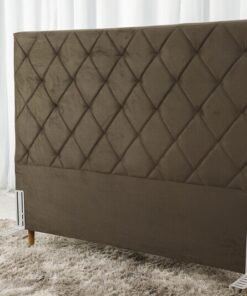 Cabeceira Casal Paris Sued Marrom Larg. 1.40m