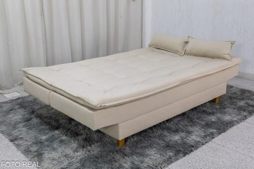 Sofá Cama Premium Larg. 1.80m Linho Bege 2305 - Imagem 5