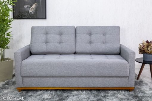Sofá 3 lugares Living Áustria Linho Cinza A59 Larg. 1.70m - Imagem 2