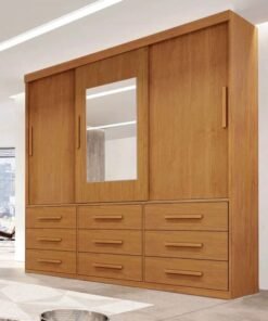 Guarda-Roupa 3 Portas(Sem Pés)Athenas 1,80 m Nature – BIANCHI