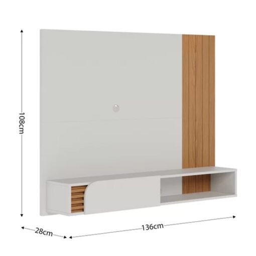 Home Suspenso Jurerê 60 Polegadas Larg. 1.36m Off/Freijó Colibri - Imagem 3