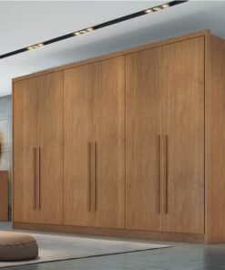 Roupeiro Casal Robust Plus Cumaru 6 Portas 8 Gavetas 100% MDF Larg. 2.76m - Novo Horizonte