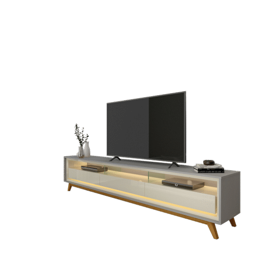 Rack até 75" Requinte 212 Cinza/Off White - GELIUS - Imagem 2