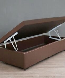 Base Box Solteiro Baú Corino Marrom – ALTO NÍVEL CAMAS E COLCHÕES