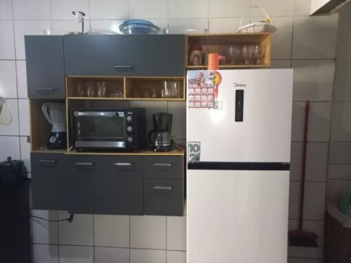 Cozinha Suspensa Becca 1,809 m Freijó/Chumbo - NICIOLI - Imagem 6