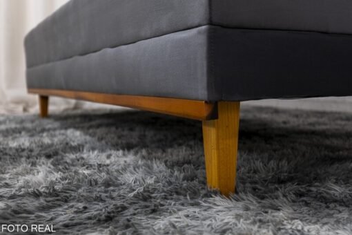 Sofá Cama Madrid larg. 1.80m Molas Bonnel Veludo Cinza 2303 - Imagem 7