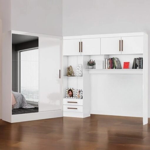 Modulado 4 Portas + Guarda-Roupa 2 Portas Santiago Plus Branco - CARIOCA MÓVEIS