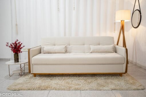 Sofá Cama Ipanema Baú larg. 2.05m Linho Bege 2274 - Imagem 2