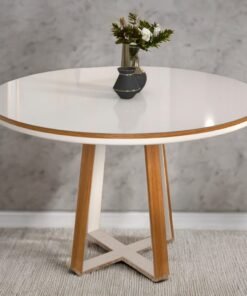 Mesa Redonda Atlanta 120 Cinamono/Off White - MINASPLAC