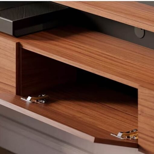 Home Suspenso Juriti Larg. 1.80m para TV até 70 Polegadas Noce Milano/Preto Colibri - Imagem 5