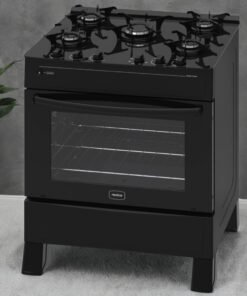 Fogão 5 Queimadores Smart Glass Preto – REALCE ELETRODOMÉSTICOS