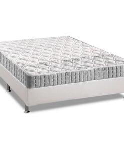 Colchão Casal Orthosono D33 + Base Box Simples Corino Branco – ANJOS + ALTO NÍVEL CAMAS E COLCHÕES