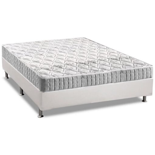 Colchão Casal Orthosono D33 + Base Box Simples Corino Branco – ANJOS + ALTO NÍVEL CAMAS E COLCHÕES