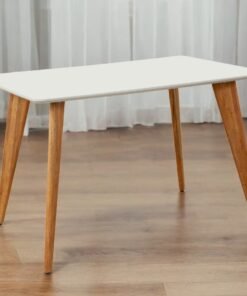 Mesa Slim 120 Canto Reto Imbuia Mel/Off White - CARVALHO DECOR