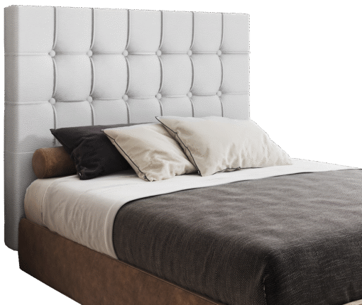 Cabeceira Casal Paris Corino Branco - L.S SILVA - Imagem 2