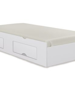 Cama Auxiliar Solteiro 2 Gavetas Branca 93x188x33 - D Doro