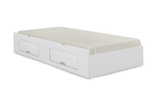 Cama Auxiliar Solteiro 2 Gavetas Branca 93x188x33 - D Doro