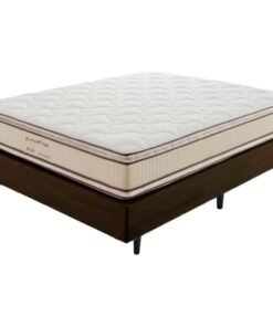 Colchão Casal Bali + Base Box Simples Corino Marrom – PRORELAX + BIOSTAR